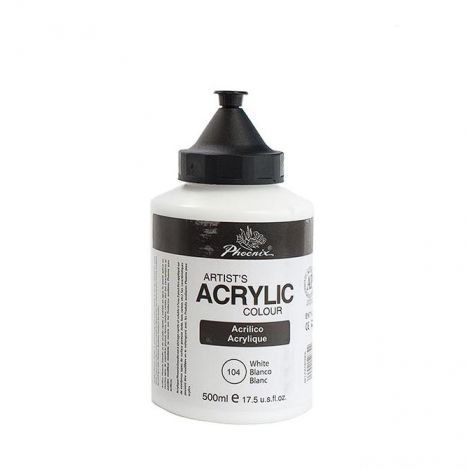 Farba akrylowa Phoenix 500ml, Biała - White
